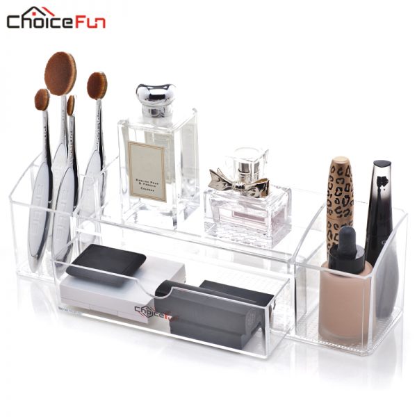 Rectangle Acrylic Makeup Organizer - Multifunctional Storage for Bathroom, Bedroom, and Office