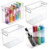mDesign Slim Plastic Storage Container Bin with Handles