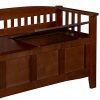 Linon Home Decor Storage Bench with Short Split Seat Storage