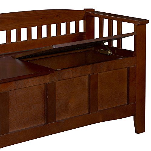Linon Home Decor Storage Bench with Short Split Seat Storage