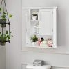 TANGKULA Wall Mount Bathroom Cabinet Wooden Medicine Cabinet Storage