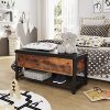 VASAGLE Industrial Storage Bench, Shoe Bench with Padded Seat