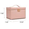 HEZALA Travel Jewelry Organizer, PU Leather Jewelry Box Lockable Storage