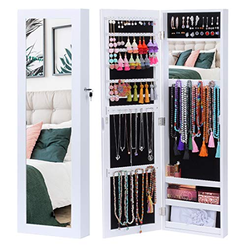 KING BIRD Jewelry Organizer Lockable Jewelry Armoire Storage Holder Box