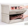 mDesign Stackable Fabric Closet Storage Organizer Shoe Box Bin