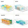 mDesign Stackable Plastic Bathroom Vanity Storage Bin with Handles