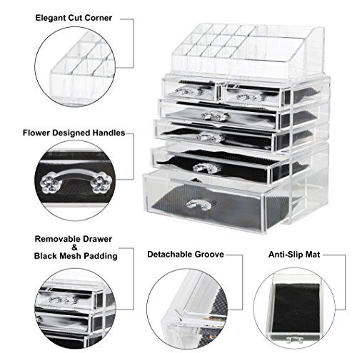 Finnhomy 3 Tier Acrylic Makeup Cosmetic Jewelry Diamond Organizer
