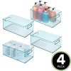mDesign Deep Plastic Storage Bin Basket Tote with Handles for Organizing