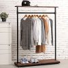 MyGift 60-Inch Rustic Industrial Wood & Pipe Design Freestanding Coat Rack