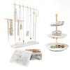 Rose Gold Jewelry Organizer Set 3 - Easily Organize Necklaces Earrings