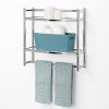 Zenna Home, 2-Tier Wall Mount Bathroom Shelf, Chrome/Glass