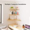 Floating Wall Shelves,Natural Bamboo,Corner Shelves,Display Ledge Shelf