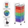 ECR4Kids 10-Drawer Mobile Organizer, Assorted Colors