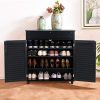 Yaheetech Shoe Storage Cabinet with Drawer and Adjustable Shelf