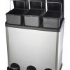 The Step N' Sort 16-Gal. 3-Compartment Stainless Steel Trash