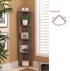 Kings Brand Furniture Wood Wall Corner 5 Tier Bookshelf Display Stand
