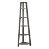 Monarch Specialties, Corner Bookcase, Dark Taupe Reclaimed-Look