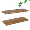 Floating Wooden Wall Shelves,Bamboo,Pack of 2