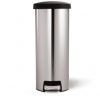 simplehuman 45 Liter / 12 Gallon Slim Step Trash Can, Brushed Stainless Steel