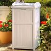 Suncast 30-33 Gallon Deck Patio Resin Garbage Trash Can Hideaway