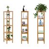 SONGMICS 100% 5-Tier Bamboo Bathroom Shelf, Narrow Shelving Unit