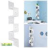 Yescom 5 Tiers Zig Zag Floating Wall Mount Corner Shelf Wooden