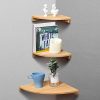 Yankario Corner Wall Shelf Set of 3, Solid Beech Wood Floating Shelves