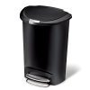 simplehuman 50 Liter / 13 Gallon Semi-Round Kitchen Step Trash Can