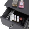Streamlined Storage: Iwell Small Bathroom Floor Cabinet in Elegant Black