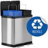iTouchless 16 Gallon Dual Step Trash Can & Recycle In- In-Home Recycling Bins