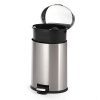 Home Zone Stainless Steel Kitchen Trash Can with Oval Design and Step Pedal