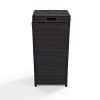 Large Brown Wicker Waste Basket with Lid Wastebasket Poolside Garbage
