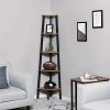 VASAGLE Industrial Corner Shelf, 5-Tier Bookshelf, Plant Stand