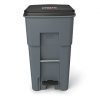 65-Gallon Rubbermaid Brute Step-On Trash Can with Heavy-Duty Wheels – Industrial Rollout Bin for Indoor & Outdoor Use