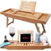 Bamboo Bathtub Tray & Bed Laptop Desk with Foldable Legs