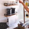 PETER'S GOODS Rustic Floating Wall Shelves with Rails