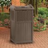 Suncast Home Outdoor Patio Resin Wicker Trash