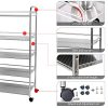 YKEASE 5-Shelf Shelving Units on Wheels Stainless Steel Kitchen Cart