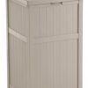 Suncast 33 Gallon Outdoor Trash Can for Patio - Resin Outdoor Trash Hideaway