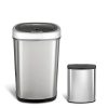 NINESTARS Automatic Touchless Infrared Motion Sensor Trash Can Combo Set