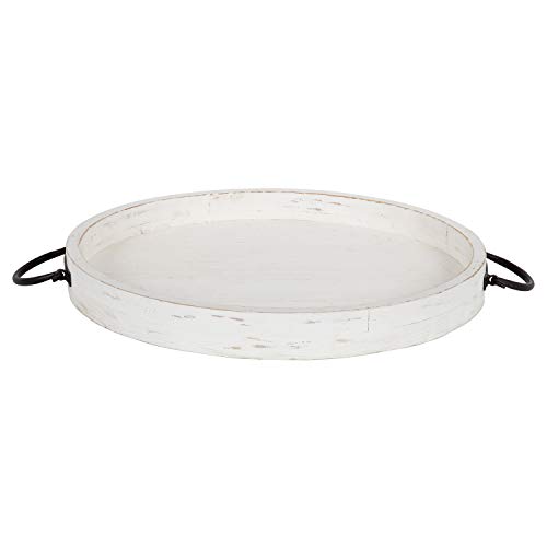 Kate and Laurel Marmora Wood and Metal Round Tray
