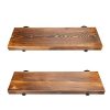 Floating Wall Shelves with Industrial Pipe Brackets, Solid Wood