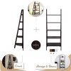 Maximize Space & Style with the Espresso 5-Shelf Corner Ladder Bookcase – Smart, Elegant Storage