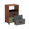 Household Essentials Wooden 3 Drawer Dresser | Storage Night Stand