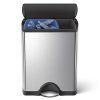 simplehuman 46 Liter / 12.2 Gallon Stainless Steel Rectangular