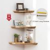 Wooden Corner Shelf,1 Pcs Sunlife Round End Hanging Wall