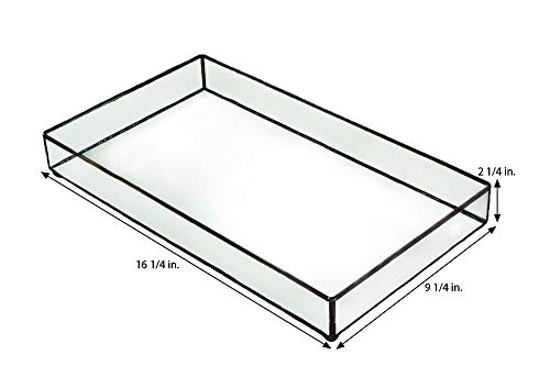 Mirrored Glass Tray Decorative Bathroom Vanity Cosmetic Makeup Organizer