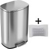 iTouchless SoftStep 13.2 Gallon Step Trash Can with Odor Filter