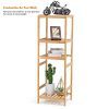 Lerro Bamboo Bathroom Shelf – 4-Tier Adjustable Storage Rack for Kitchen, Hallway, & Bedroom