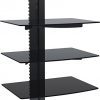 WALI Floating Shelf with Strengthened Tempered Glass for DVD Players
